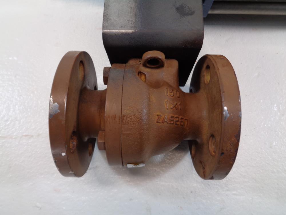 KF 1" 150# WCB 2-Piece WCB Ball Valve, Raised Face, w/ Morin Actuator